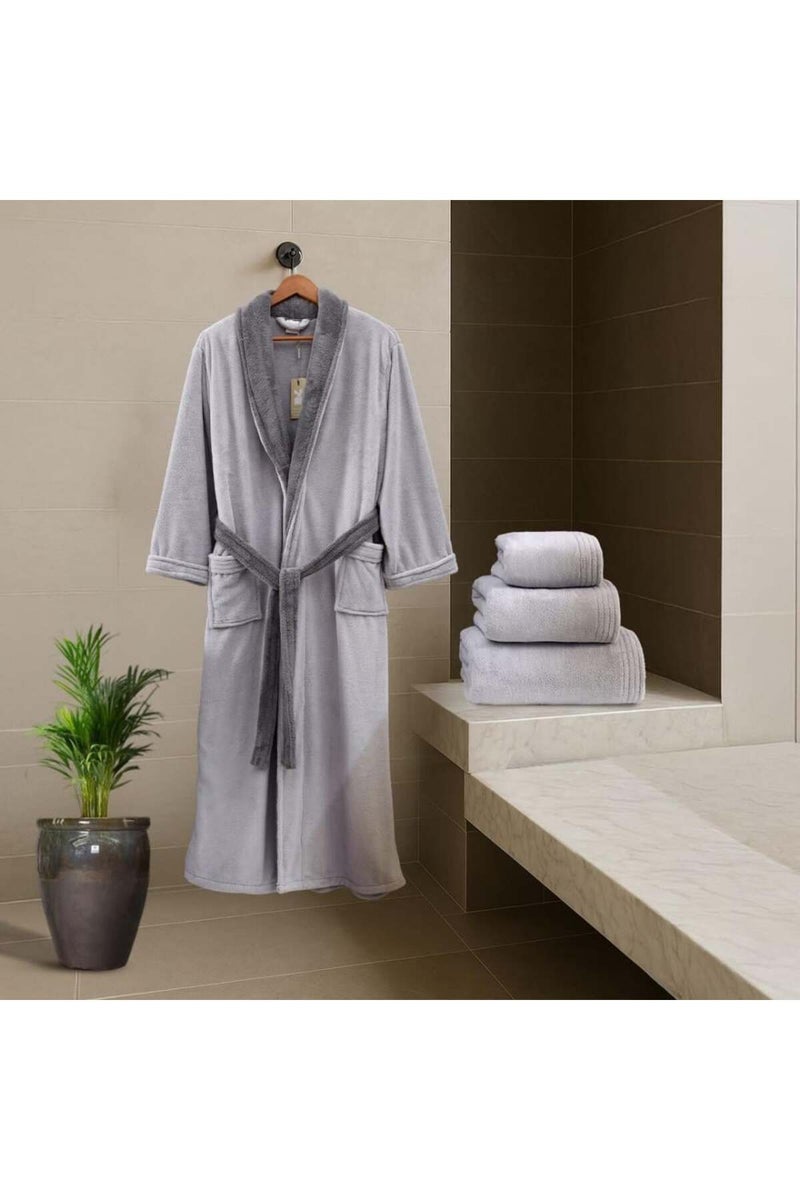 ميلين روب استحمام بخامة الكورال فليس سريعة الامتصاص للماء مودرن-رصاصي - Image 3